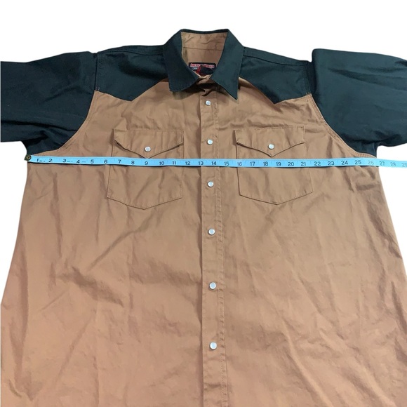 Heavy twill American Worker two tone Pearl snap shirt - Picture 4 of 5